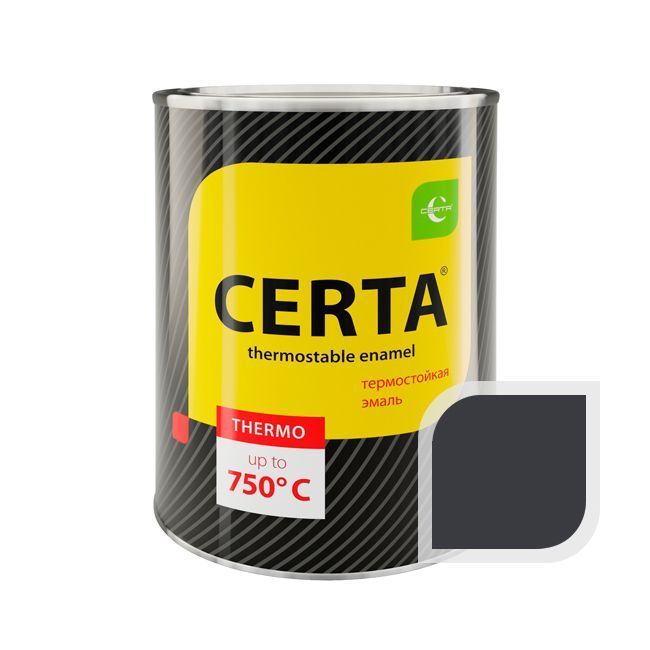 Темный графит термостойкая эмаль ЦЕРТА до 600 градусов 0,8 кг купить: цена709 руб., краска термостойкая по металлу темный графит цвет в Москве -Certa.im